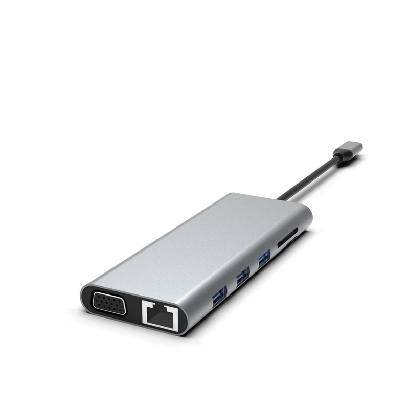5-em-1 USB C Hub com Ethernet Usb A Rj45 Adaptador Tipo C Estação de Docking MacBook