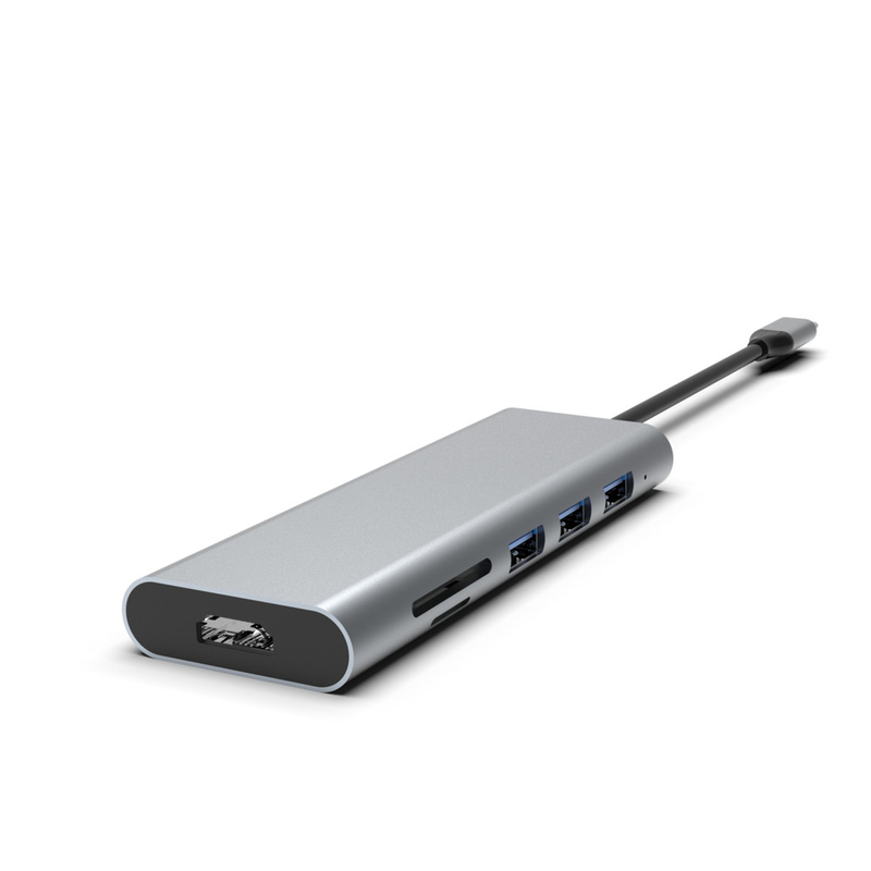 Adaptador USB-C Hub de alta velocidade com USB 3.0 HDMI PD Carregamento Logotipo personalizado Disponível para