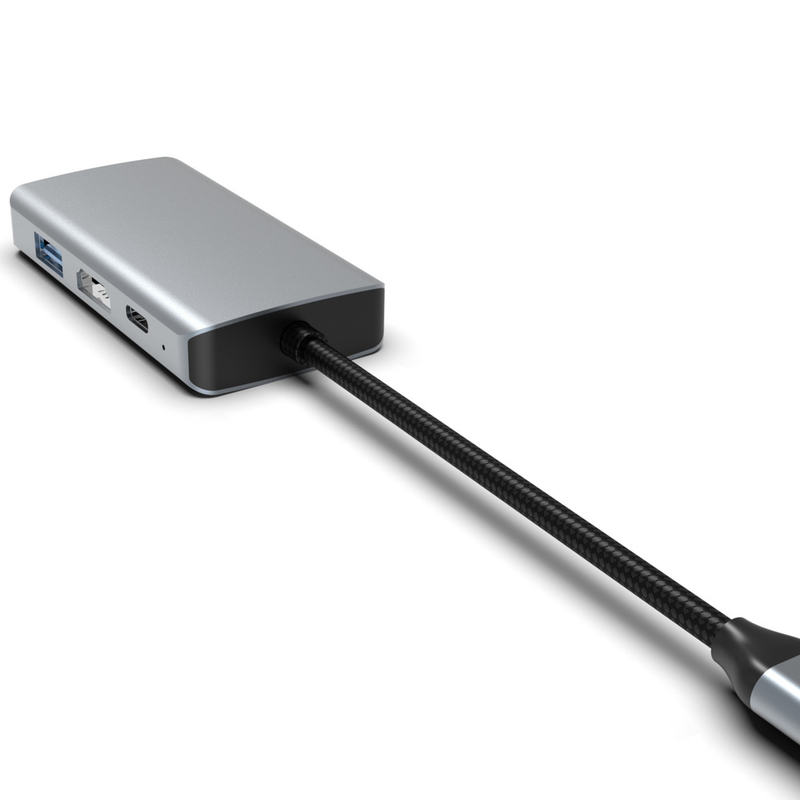 Mini 4 em 1 Adaptador USB C Tipo C Hub Com USB 3.0 HDMI VGA USB-C PD Carregamento