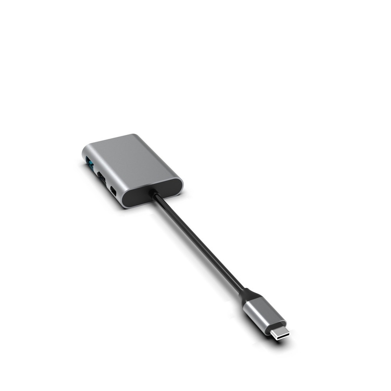 Usb 3.0 para adaptador HDMI duplo USB C PD 100w Converter 4K Port USB HUB 3 Port