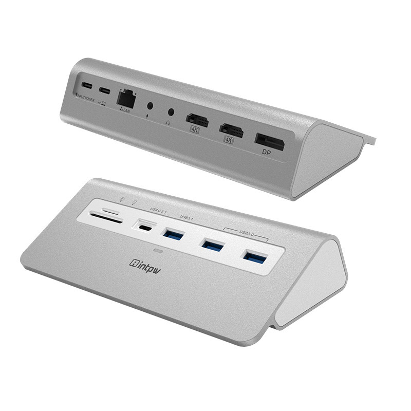 Adaptador multiporte USB C hub 9 em 1 com leitor de cartões USB-A e SD / TF