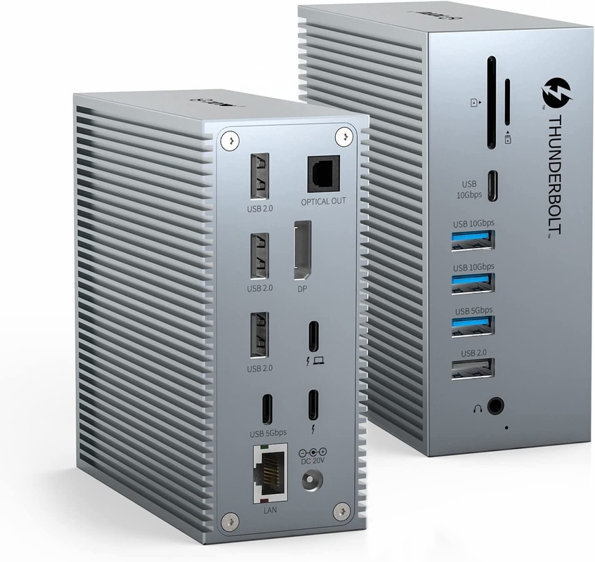 Usb C Dock HDMI 4k 60hz 16 em 1 Docking Station Plug and Play Conveniência Cor Prateada