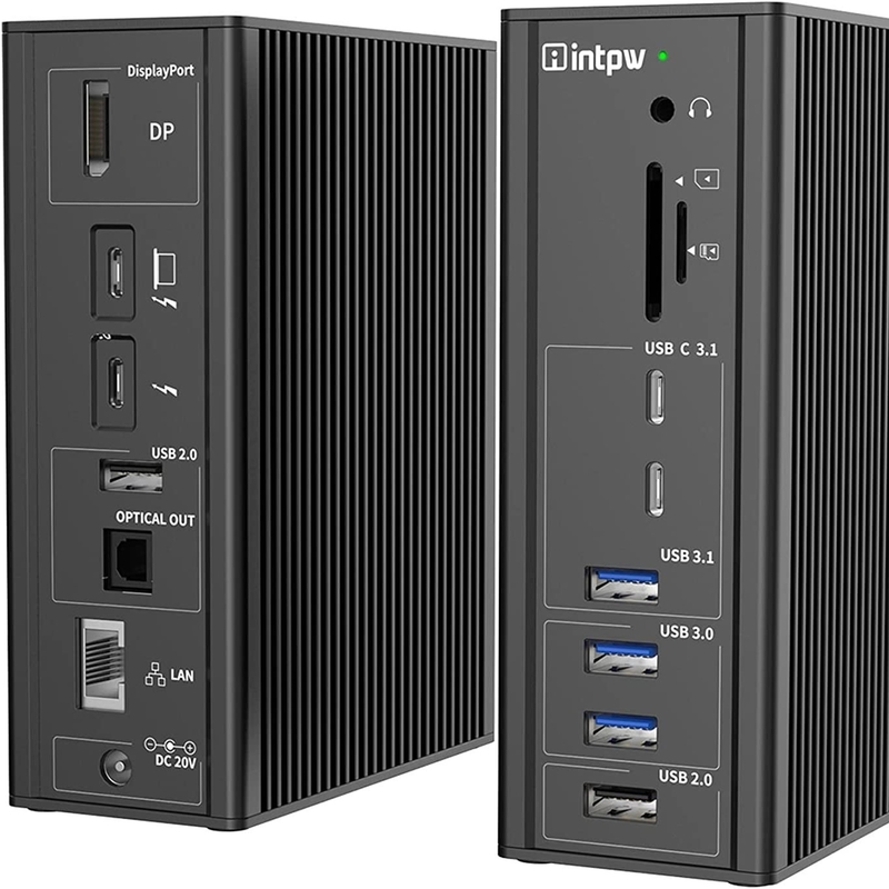 Thunderbolt 3 Adaptador Hub Mac USB C Estação de acoplagem 10Gbps Stereo Combo Jack Port
