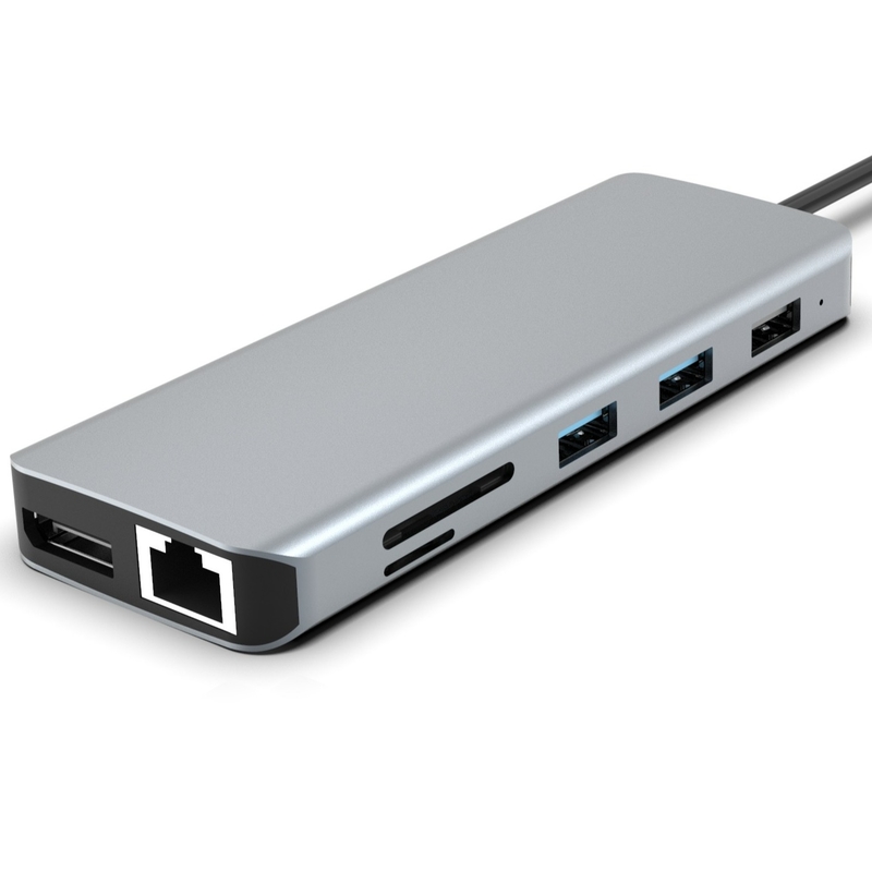 Hub USB-C 11-em-1 para MacBook Pro com 4K HDMI 100W PD USB 3.0 SD/TF Card Reader