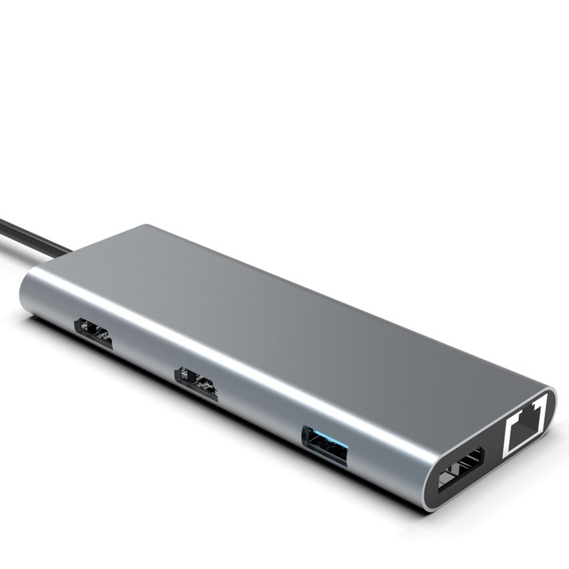Tipo C USB Hub Ethernet Docking Station Expand Macbook Conectividade cinza para para laptop