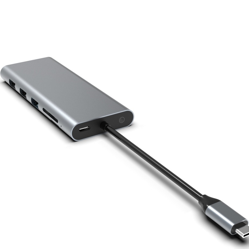 Tipo C USB Hub Ethernet Docking Station Expand Macbook Conectividade cinza para para laptop