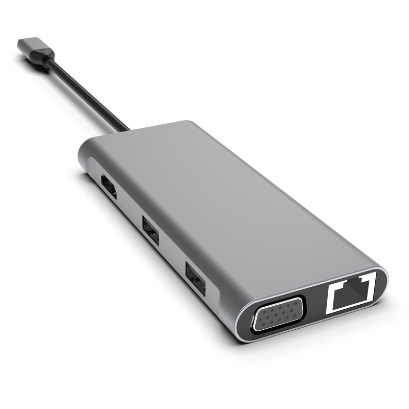 12 em 1 USB C Hub Triple Display Docking Station Dual HDMI VGA USB C& A Data Port Dock