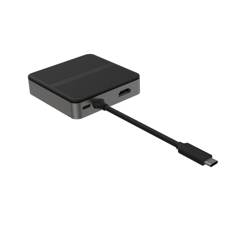 Quadrado 6 em 1 Dual HD 4K Tipo C Docks com RJ45 PD 100W SD TF 3xUSB 3.0 Docking Hdmi Hub Usb C A