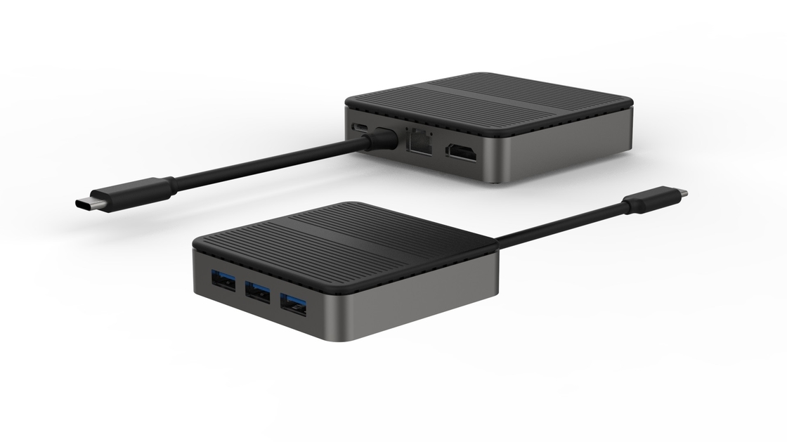 Tipo C Quadrado 9 em 1 USB C HUB HD 4K Tipo C Docks RJ45 PD 100W 3xUSB 3.0 Docking Sta