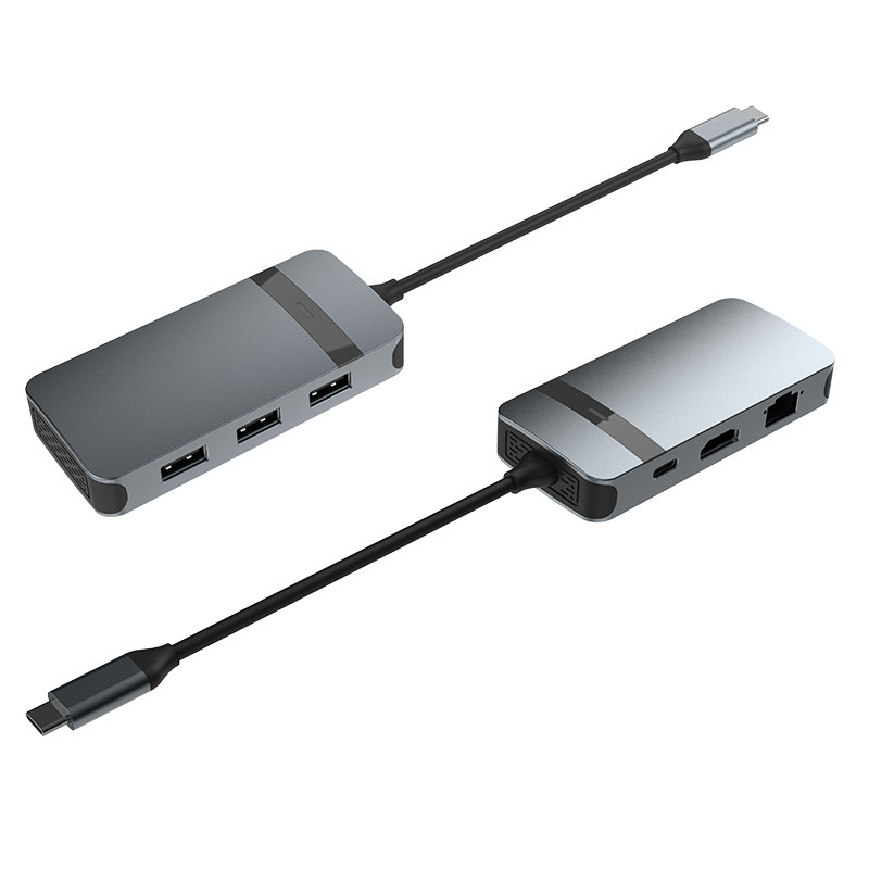 Adaptador Multiport USB HDMI C Hub Adaptador Multiport de rede USB 3.0 Porta 6 em 1