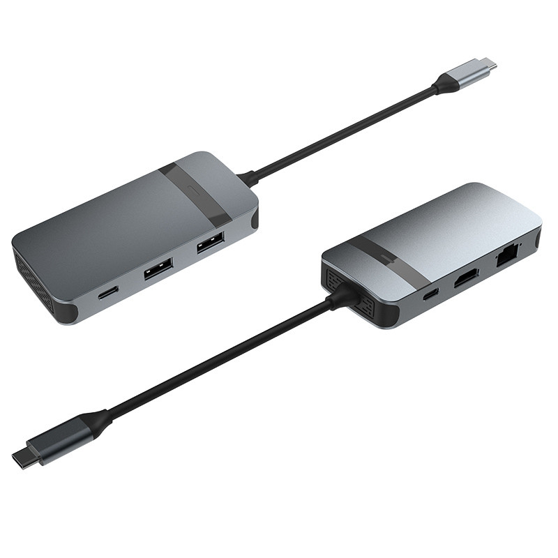 Adaptador USB C Ethernet Hdmi PD Carregamento USB-C Hub 6-In-1 Tipo C Adaptador USB 3.0 2.0 PD Convertidor