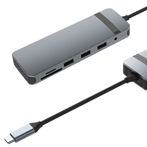 10 em 1 USB C Dock USB Hub com 4K HDMI USB C para USB Multiport Adaptador para Laptop e Notebook
