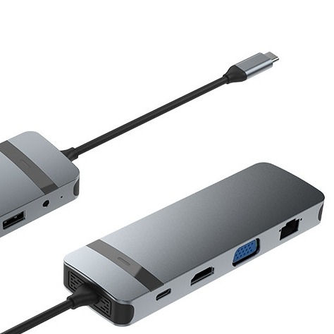 10 em 1 USB C Dock USB Hub com 4K HDMI USB C para USB Multiport Adaptador para Laptop e Notebook