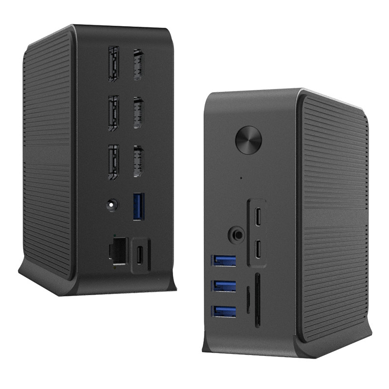 Estação de acoplamento USB C HUB 12 em 1 com várias portas USB C USB Tipo C 4K RJ45 VGA Adaptador de hubs USB