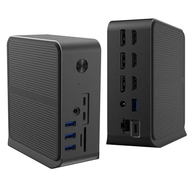 Estação de acoplamento USB C HUB 12 em 1 com várias portas USB C USB Tipo C 4K RJ45 VGA Adaptador de hubs USB