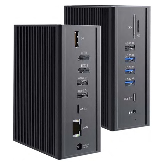 Thunderbolt 3 16 em 1 Tipo-C Dual HDMI Usb C Estação de acoplagem 4K vídeo