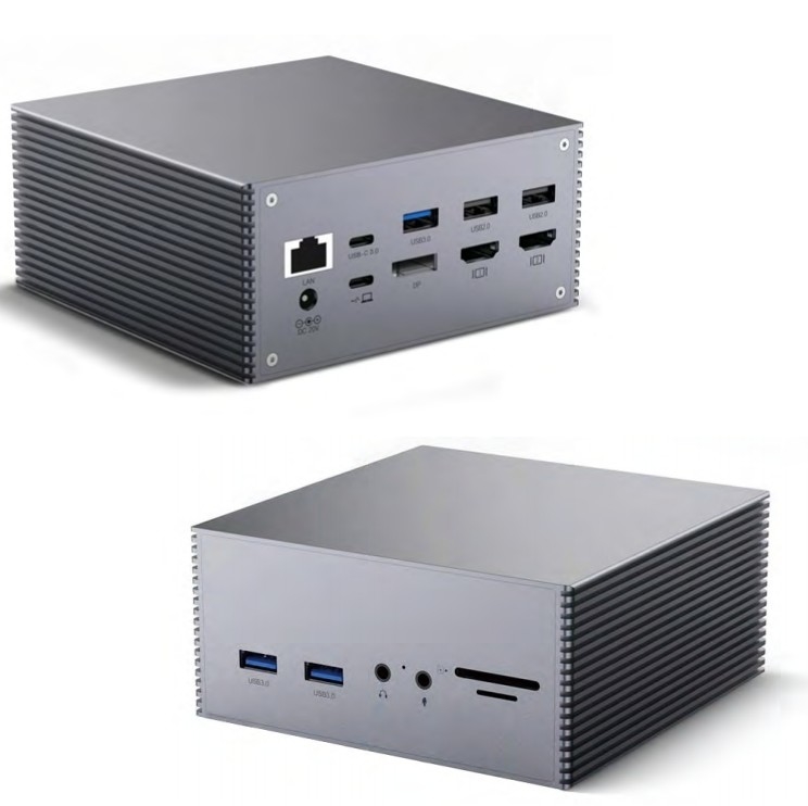 16 em 1 Desktop Pc Usb C Docking Station Universal Windows MacOS 3.5mm Jack de áudio