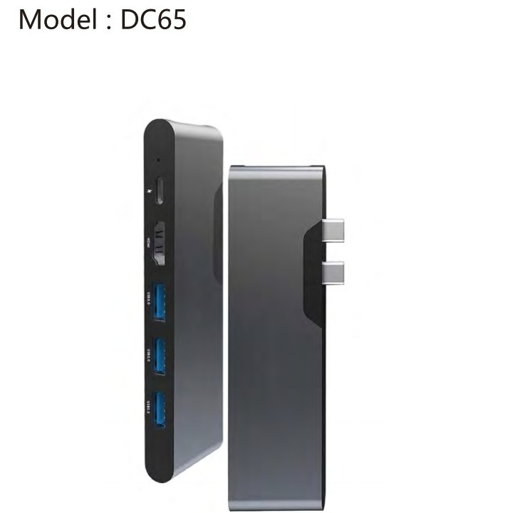 Adaptador LAN USB Tipo C Hub USB C de 6 em 2 com 3 portas USB 3.0 e interface LAN RJ45 Gigabit