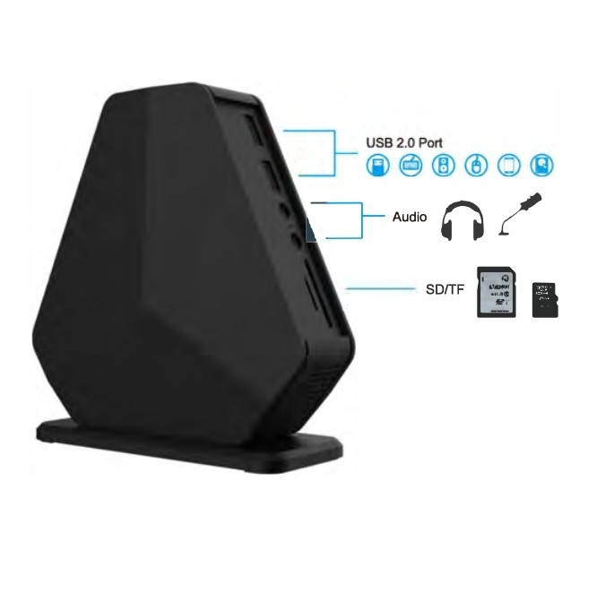 Estação de carregamento de computador Usb C Estação de acoplagem Gigabit Ethernet Conexão com fio estável até 1Gbps