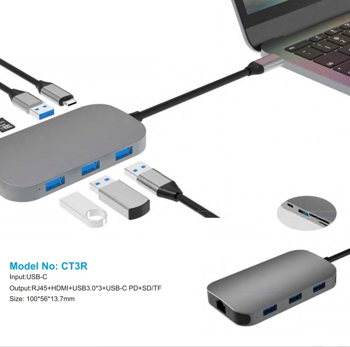 10/100/1000 Mbps Ethernet Adaptador USB C Compatível com Windows/ MacOS/ Android/ Linux Até 10Gbps Velocidade de Transferência de Dados