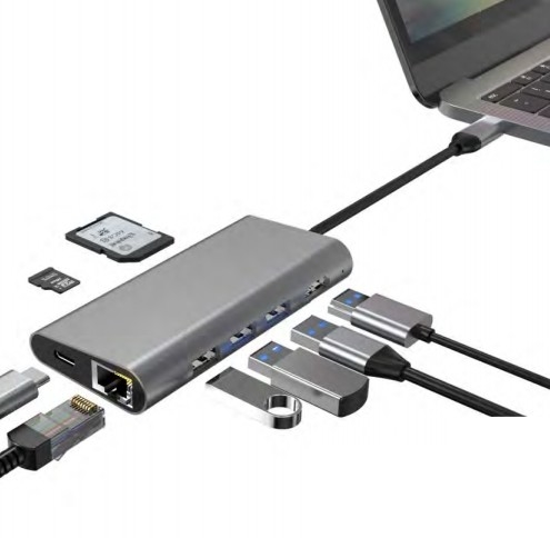7 IN 1 portátil USB C Docking Station HUB Com 4K Display HDMI RJ45 para macbook