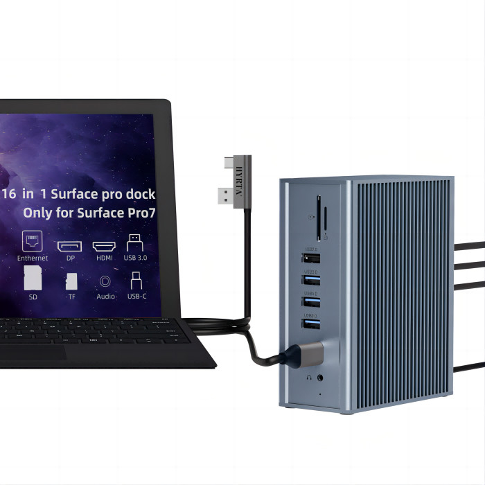 18 Portos Thunderbolt Docking Station 2 HDMI Dock Hub Para compatibilidade de exibição HDMI 8K/4K