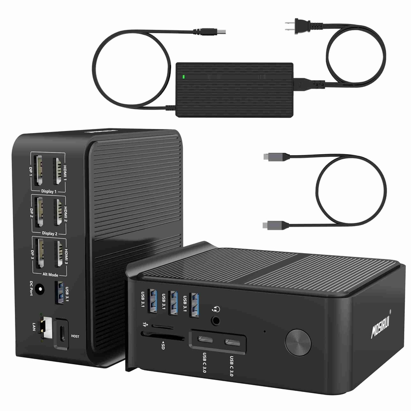 HDMI 4k 60hz Thunderbolt 3 Monitor Gigabit Ethernet Card Reader E Combo Jack de Áudio