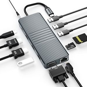 11 IN 2 USB C Hub PD 3.0 HDMI Display Link Technology Surface Pro 7 Hub Estação de acoplamento