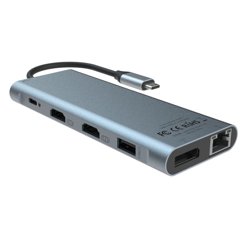 6 em 1 USB C Hub Tipo C Adaptador 4K HDMI 60hz Multiport Card Reader USB3.0 TF PD SD Reader