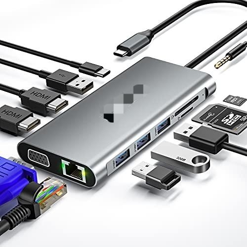 Adaptador USB C 13 em 1 4K HDMI Hub Tipo C para HDMI 4K USB 3.0 2.0 PD Conversor de Carregamento