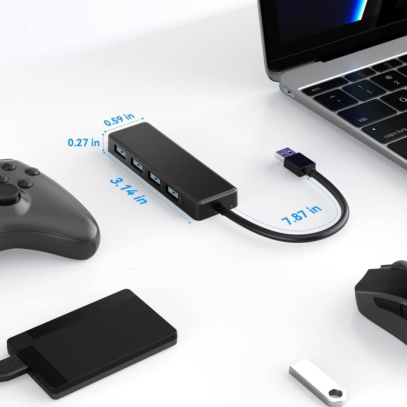 4 6 7 Portos USB 3.0 Hub para laptop USB A Splitter com cabo estendido USB C Port de alimentação