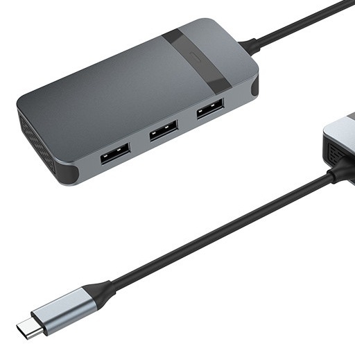 4 IN 1HDMI USB UP Usb C Adaptador para Conectividade de Áudio Aprimorada de Potência de Laptop