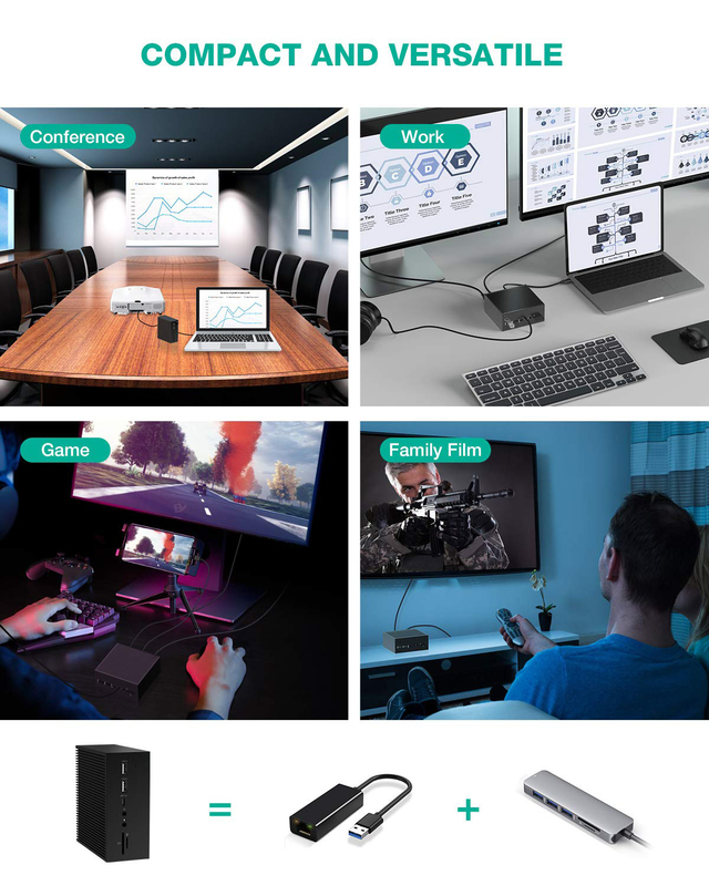 DisplayLink Docking Station para Macbook Pro Dual Monitors M1/M2 Windows 15 em 1 USB C 3.0 Laptop