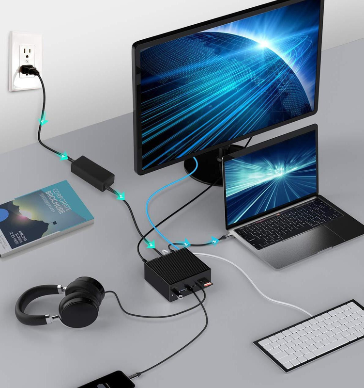 DisplayLink Docking Station para Macbook Pro Dual Monitors M1/M2 Windows 15 em 1 USB C 3.0 Laptop