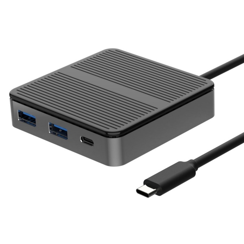 Quadrado Preto Adaptador USB C para USB Mac 6 em 1 Adaptador USB C para USB A Hub Adaptador OTG