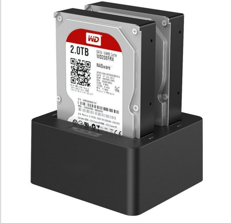 USB 3.0 Hdd Dual Bay Hard Drive Estação de acoplagem 2.5 3.5 SATA HDD SSD