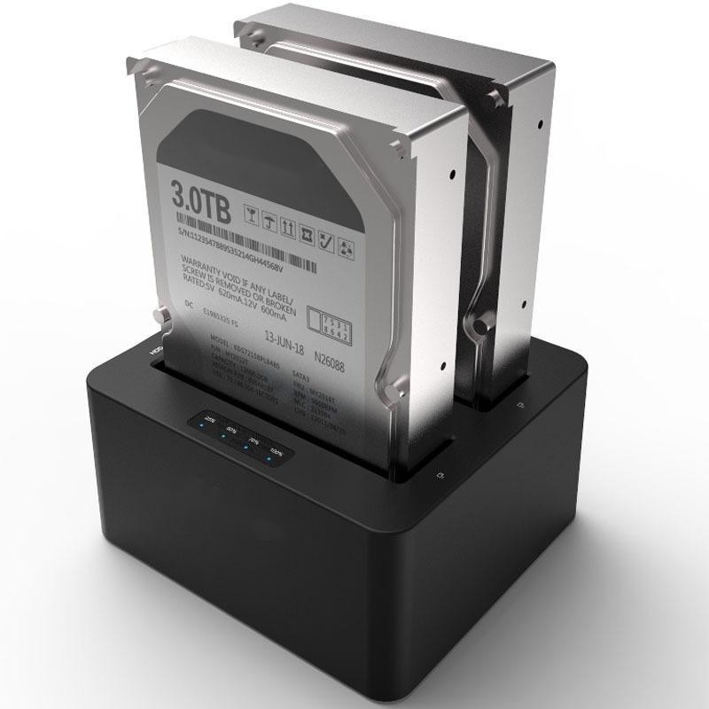 USB 3.0 Hdd Dual Bay Hard Drive Estação de acoplagem 2.5 3.5 SATA HDD SSD