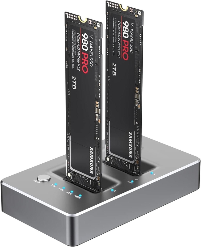 Estação de acoplagem de clone off-line Duplicador de disco rígido externo Dock NVMe M.2 SSD Suporte de cópia de disco do sistema de uma chave