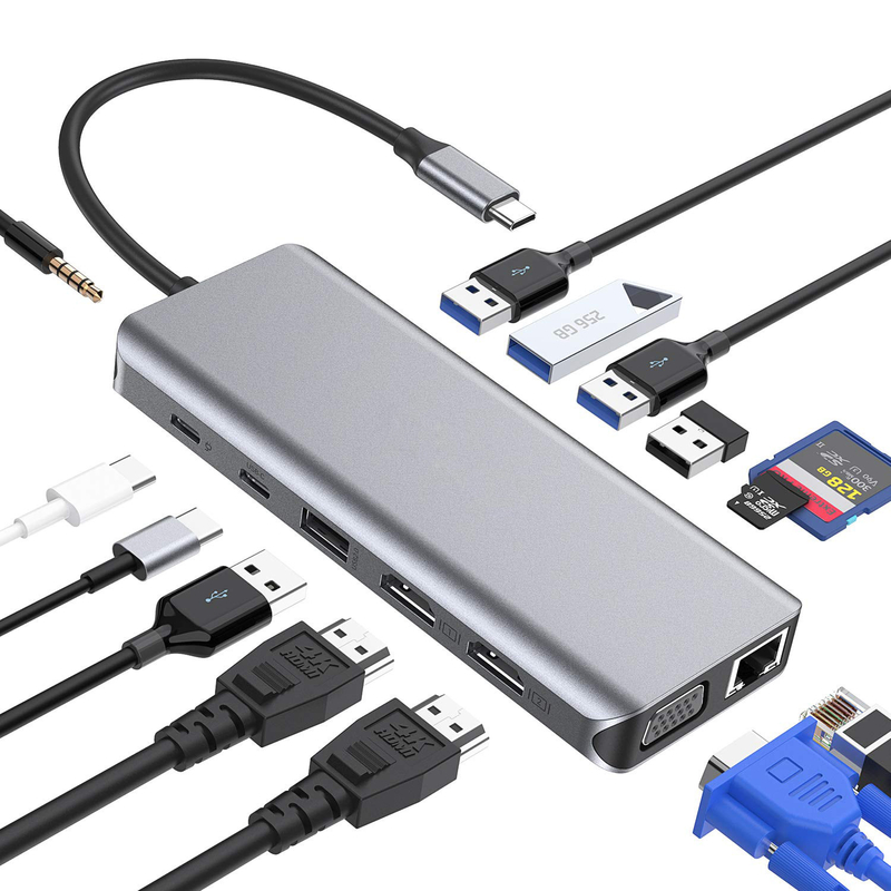 USB 3.0 Hub Extensão Tipo A macho para fêmea cabo de dados com USB C Hub Power Extra Long