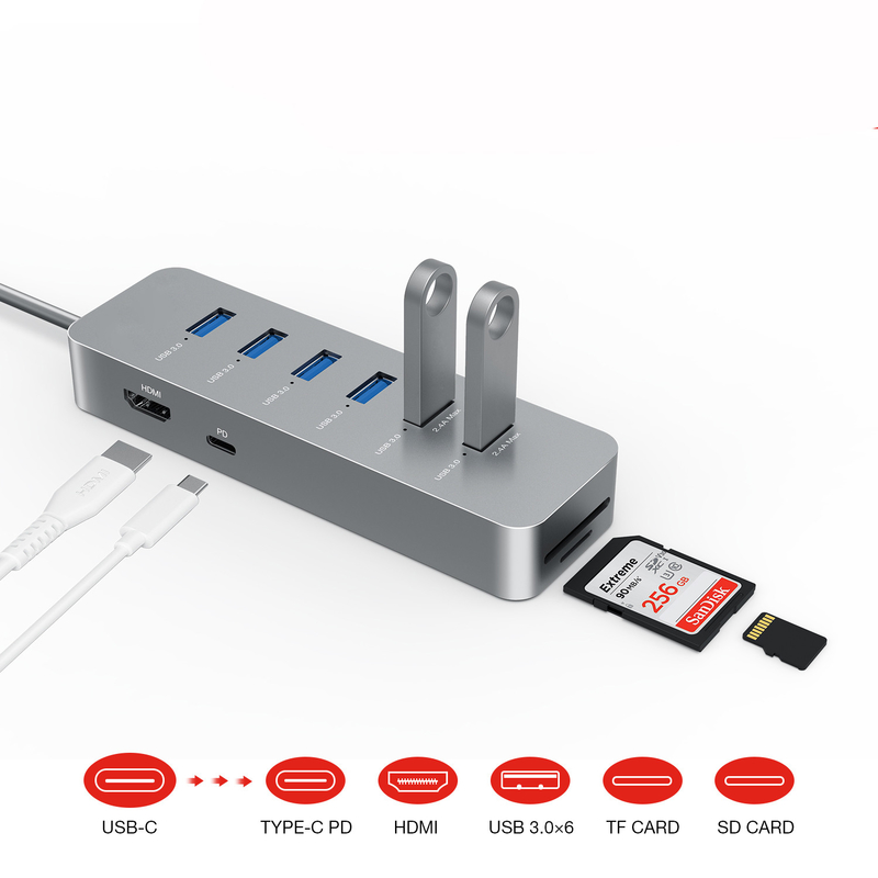 10 Gbps Usb C Hub Usb 3.0 Splitter Usb A Expander Portátil Multiport Data Hub Para Laptop Imac Pro