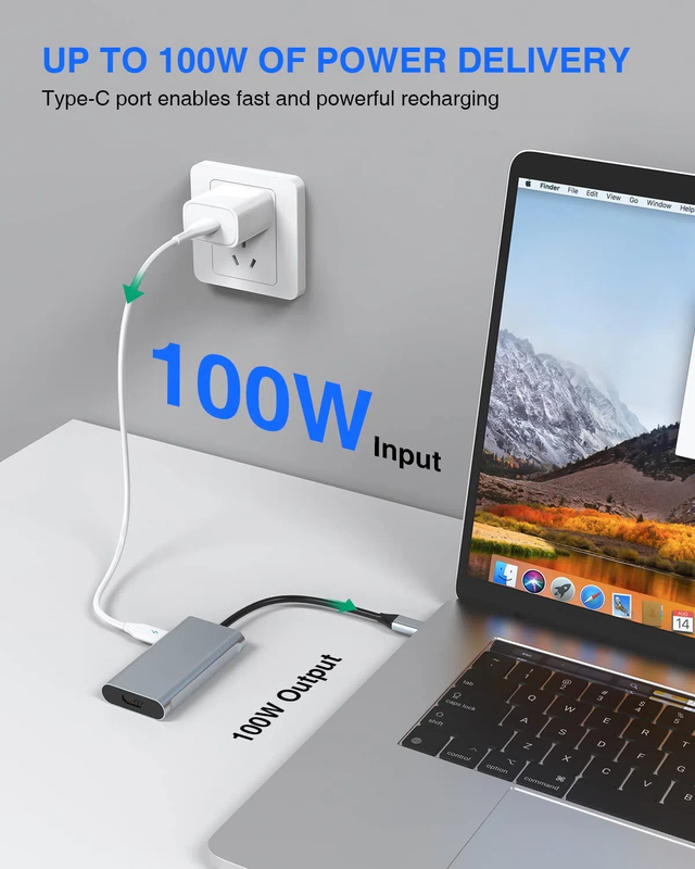 4 em 1 Adaptador USB C Dual HDMI para USB3.0 Thunder Port