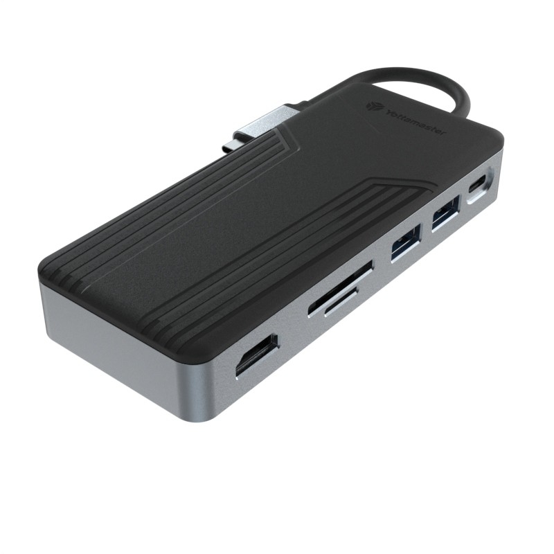 Estação de acoplagem USB C de alumínio 9 em 1 Tipo C com caixa SSD Multifuncional