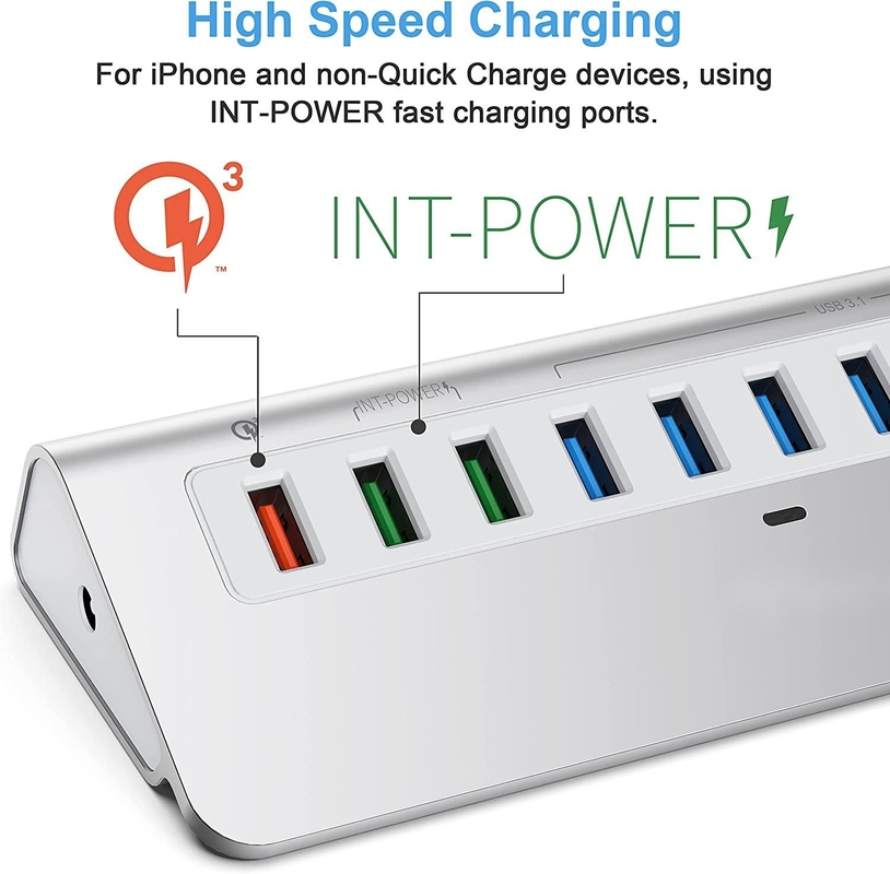 Velocidade de transferência de dados até 10/5Gbps Hub de conector USB-C com certificação CE