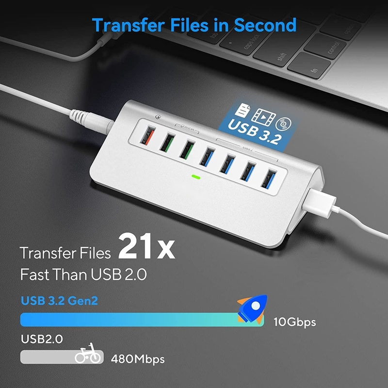 Velocidade de transferência de dados até 10/5Gbps Hub de conector USB-C com certificação CE