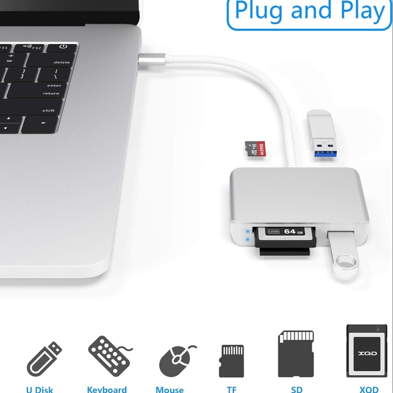 Leitor de cartão USB 3.0 Alta velocidade para micro SD Adaptador de cartão micro SD Leitor de cartão de memória iPhone 15