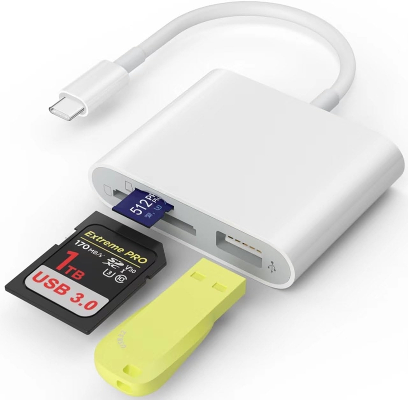 3-Slot USB Tipo C para Adaptador de Cartão Compacto Flash Micro SD Card Reader Para MacBook Pro