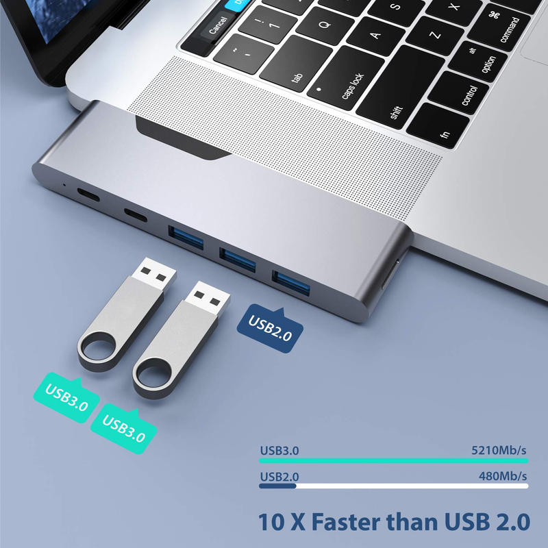 8 em 1 Dock Station Dual Usb C Adaptador de Energia Hub Card Reader Pro Pad Converter USB Hub For Mac