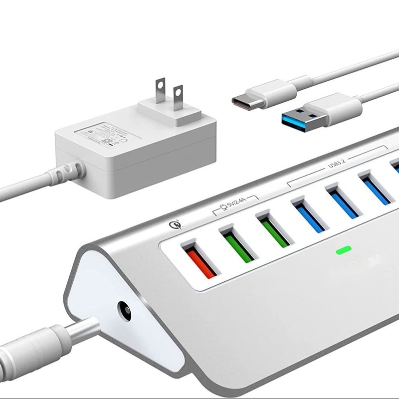Adaptador USB Tipo-C para Ethernet com 14 portas USB 1000 Mbit/s Gigabit RJ45 LAN Hub