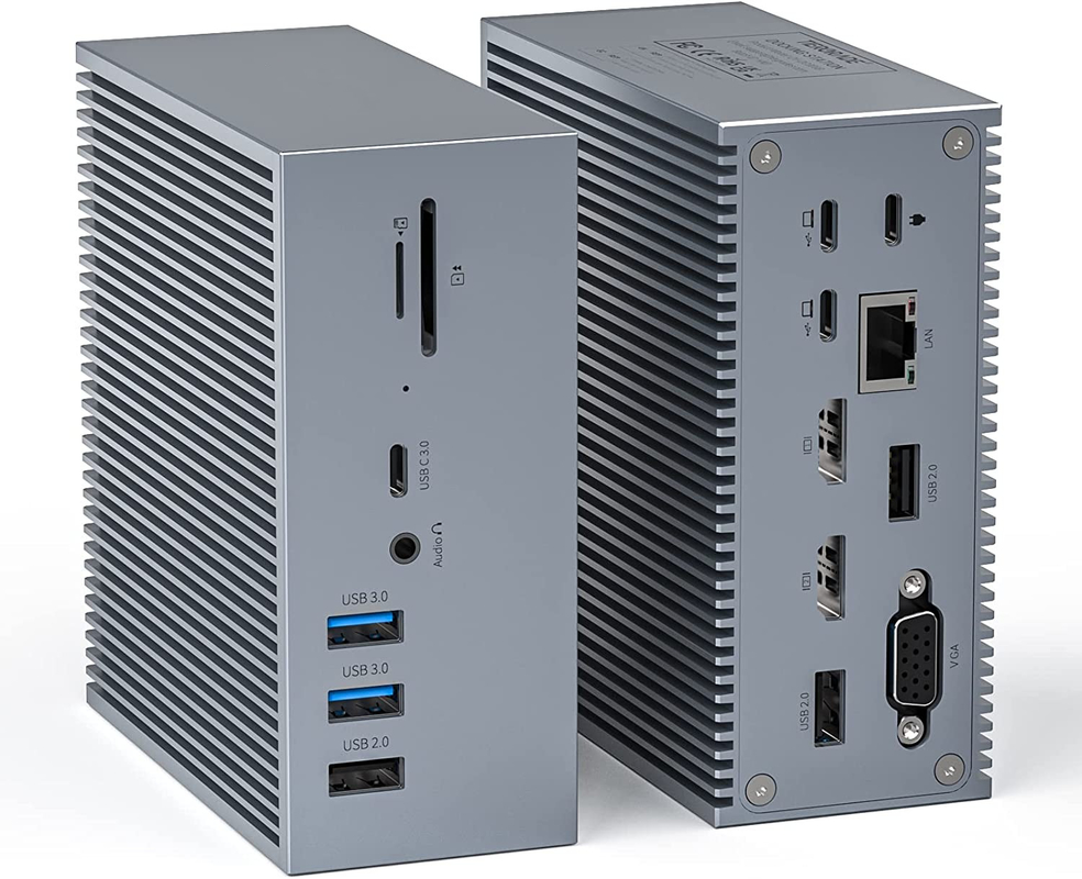 16 em 2 USB C Dual Monitor Thunderbolt Dock Triple Display 8 Portos USB C / A Ethernet