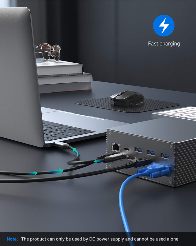 Thunderbolt 4k Monitor Thunderbolt USB-C Dual HD Estação de acoplagem 4K 16-In-1 Hub Adaptador MST Macbook & Desktop